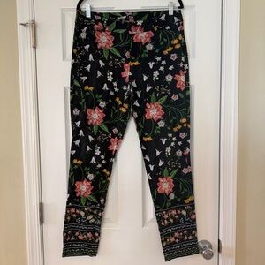 Old Navy Black Pixie Pants with Floral Design